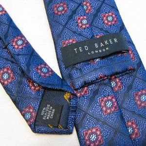 TED BAKER Heavy Silk Floral Geometric Neck Tie